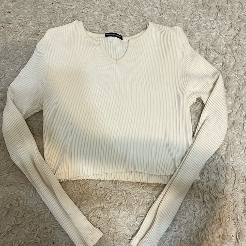 Brandy Melville long sleeve crop top, lightly worn, one size